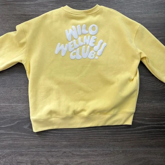 Wilo the Label Wellness Club Crew Sweatshirt - Size Medium Butter Yellow NEW! - Picture 3 of 4